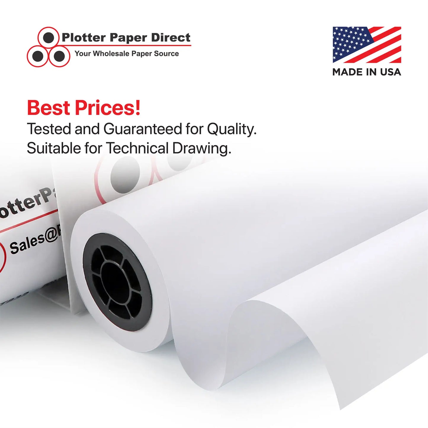 (2) 30'' x 300' Rolls - 18# Translucent Bond - 2'' Core