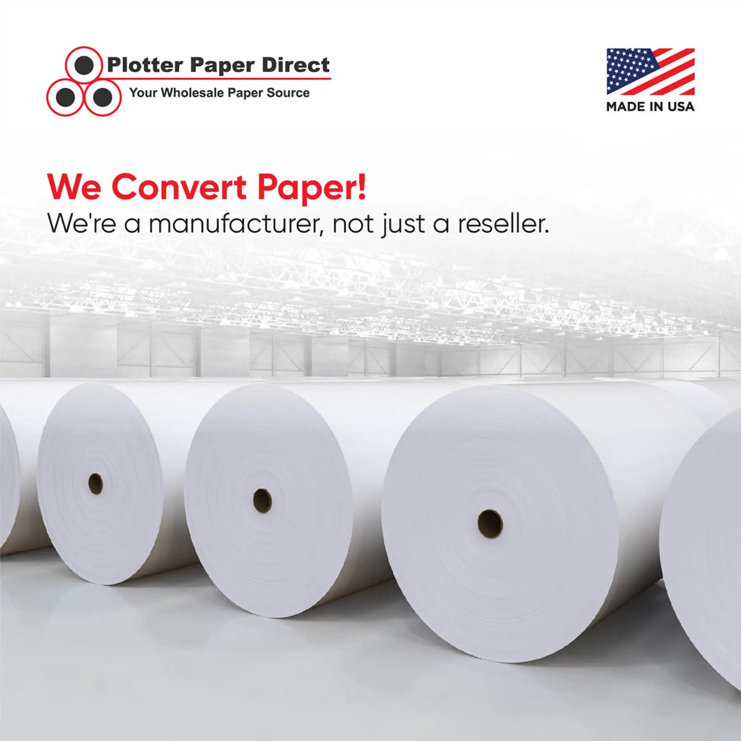 (2) 24'' x 300' Rolls - 20# Plotter Paper - 2'' Core