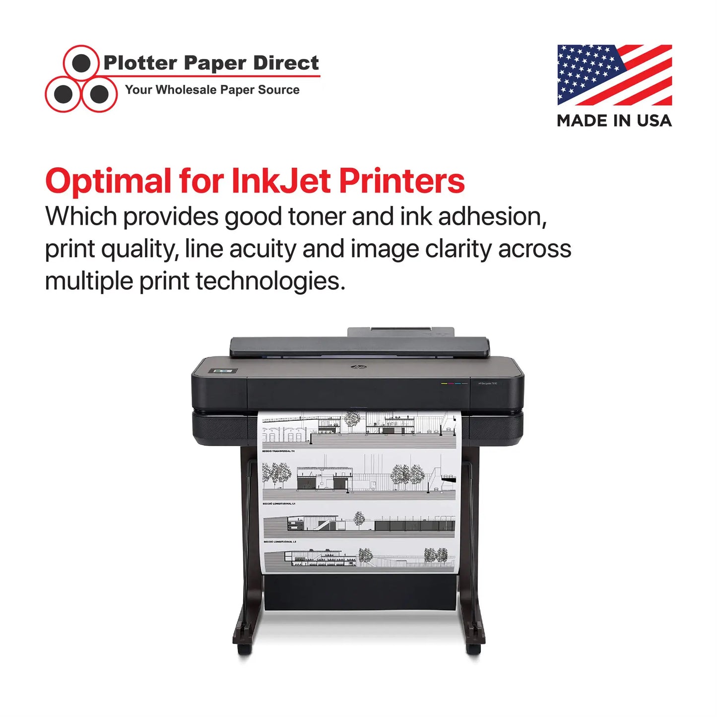 (2) 30'' x 300' Rolls - 20# Plotter Paper - 2'' Core