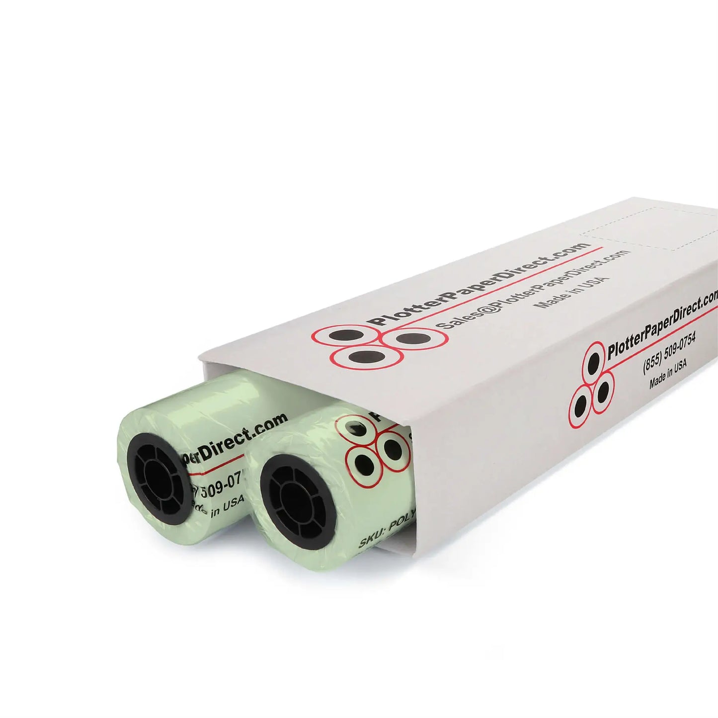 24'' x 150' Rolls - 20 lb Green Tinted/Colored Bond Plotter Paper on 2'' Core (Pack of 2)