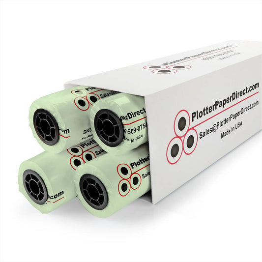 24'' x 300' Rolls - 20 lb Green Tinted/Colored Bond Plotter Paper on 2'' Core (Pack of 4)