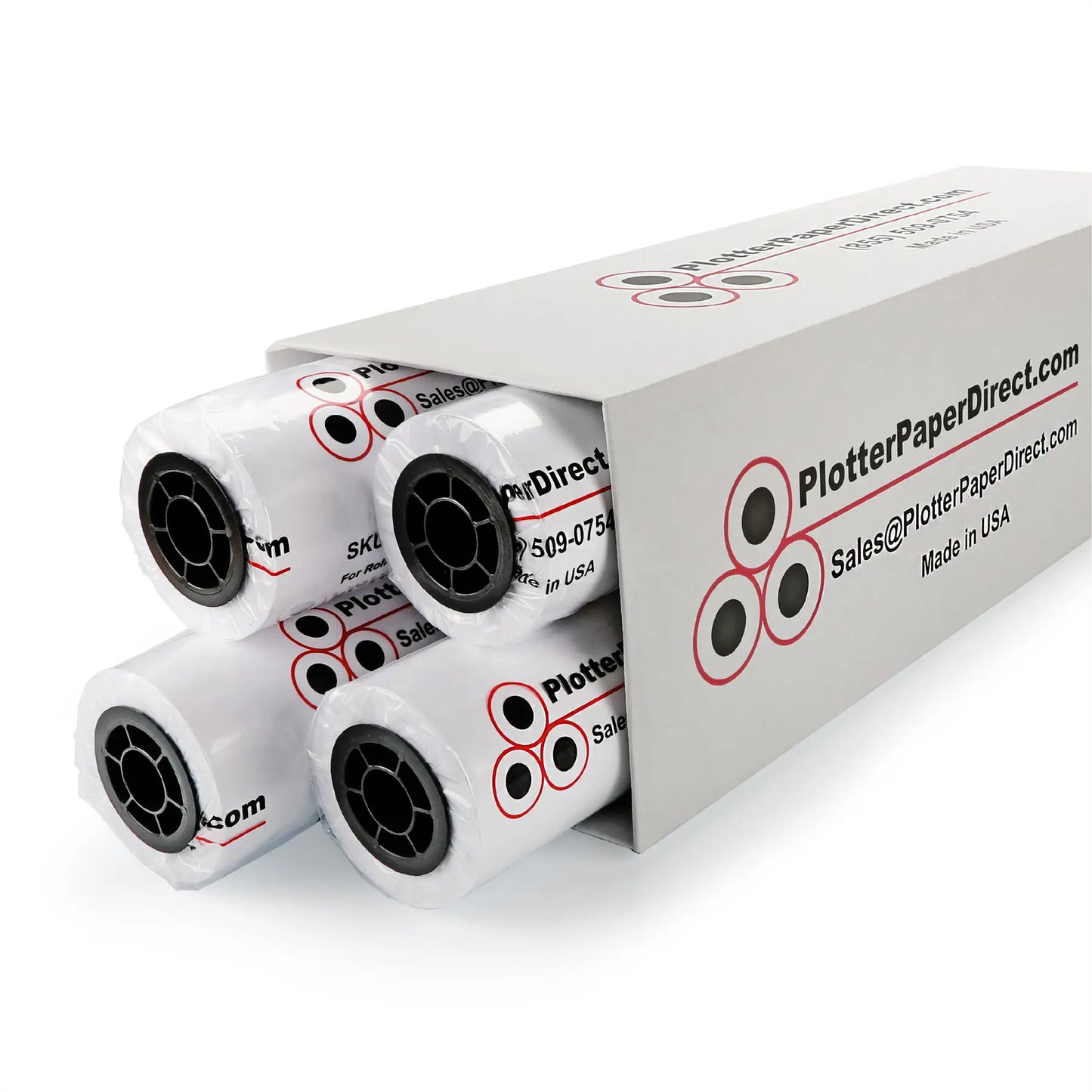 (4) 24'' x 150' Rolls - 24# Coated Bond - 2'' Core