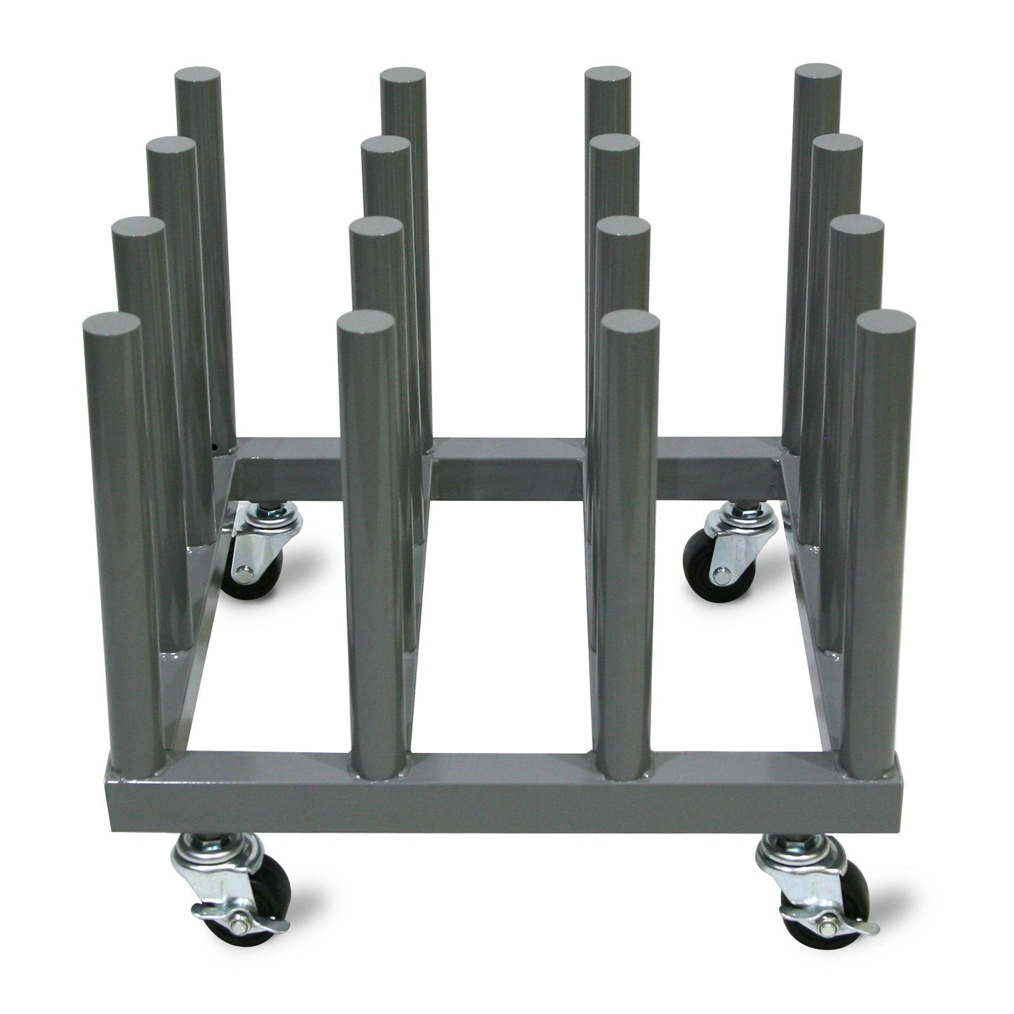 Rolling Floor Rack for Vinyl Roll Storage - Heavy Duty - 16 Spindles - 2'' Core