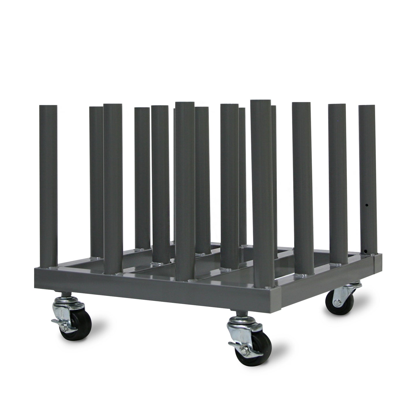 Rolling Floor Rack for Vinyl Roll Storage - Heavy Duty - 16 Spindles - 2'' Core