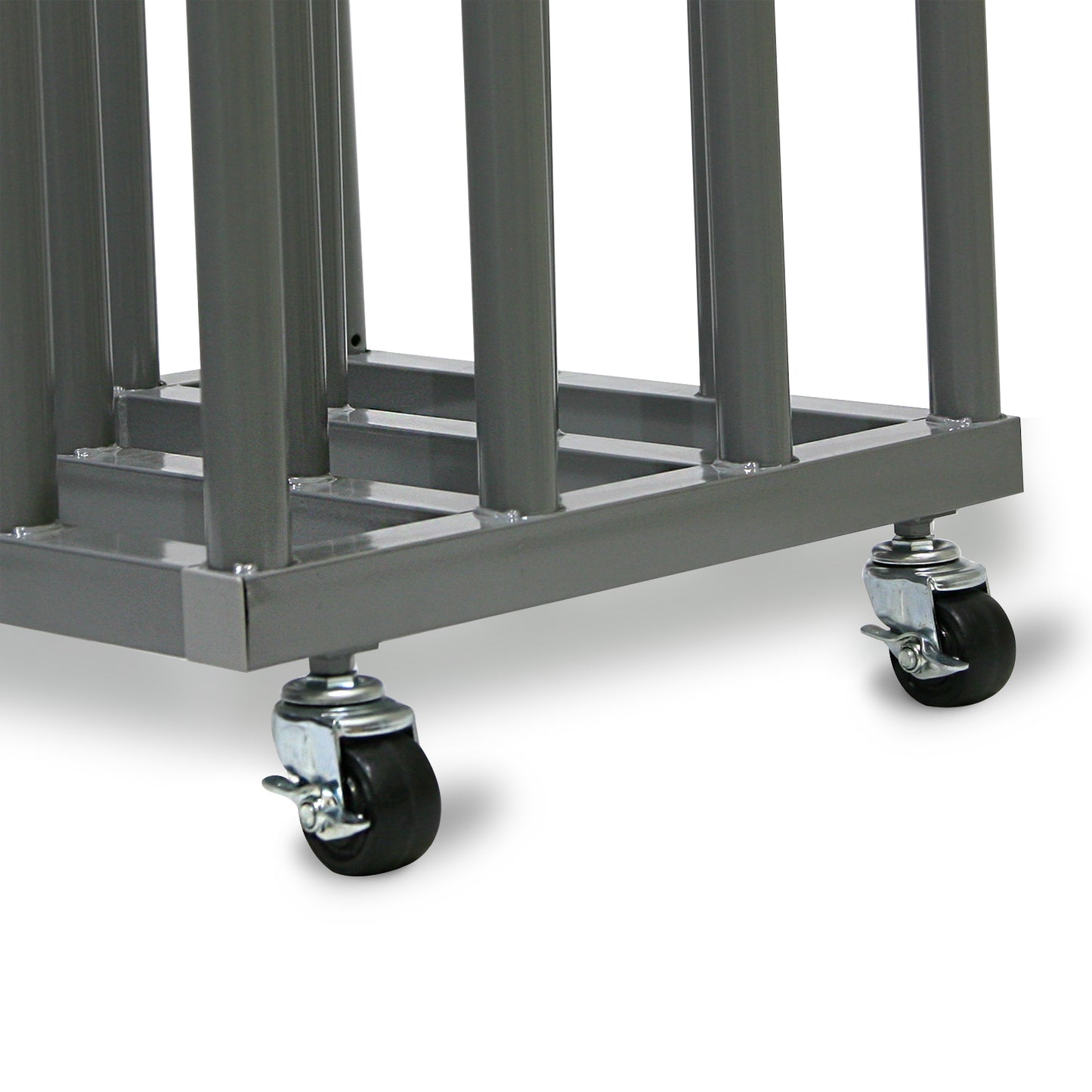 Rolling Floor Rack for Vinyl Roll Storage - Heavy Duty - 16 Spindles - 2'' Core