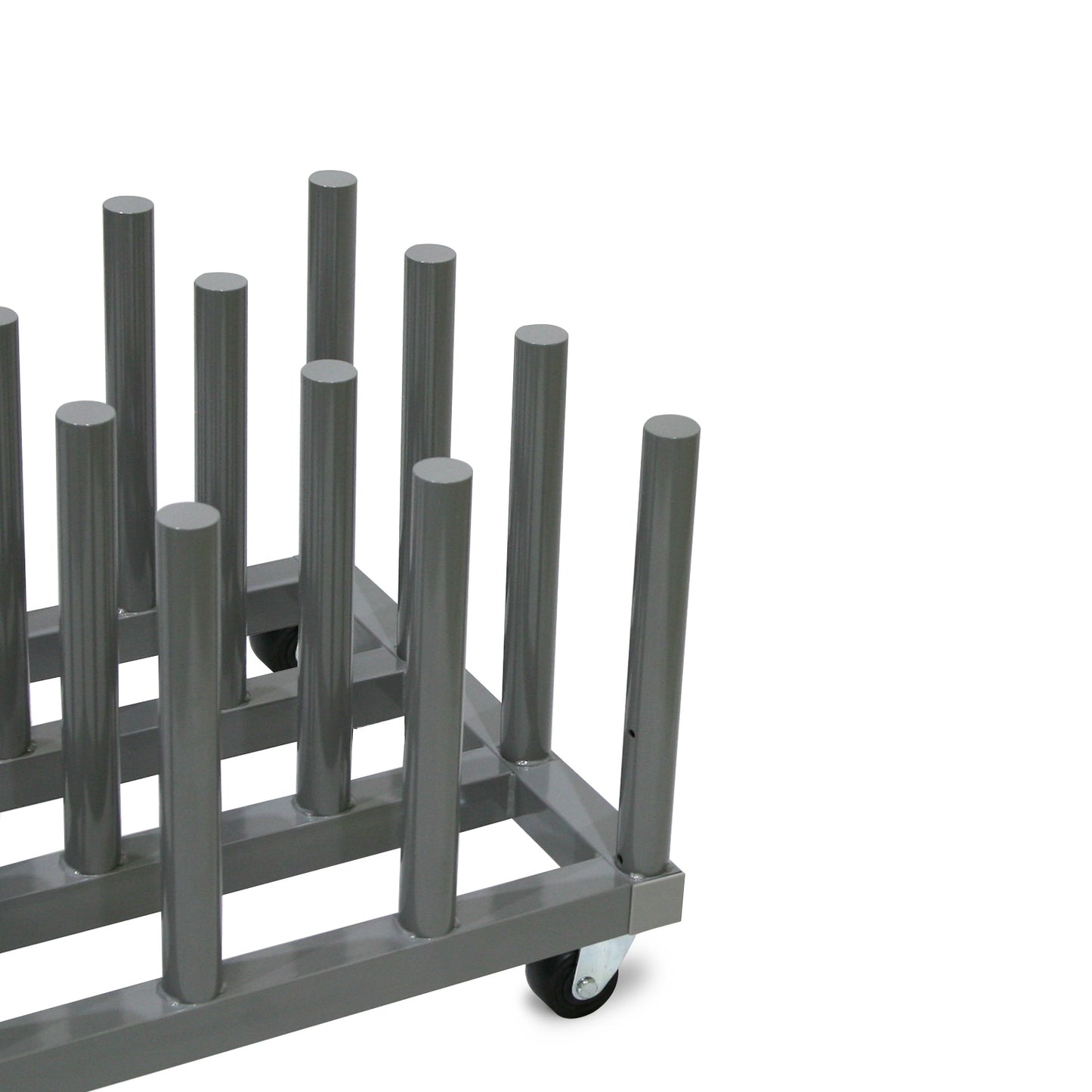 Rolling Floor Rack for Vinyl Roll Storage - Heavy Duty - 16 Spindles - 2'' Core