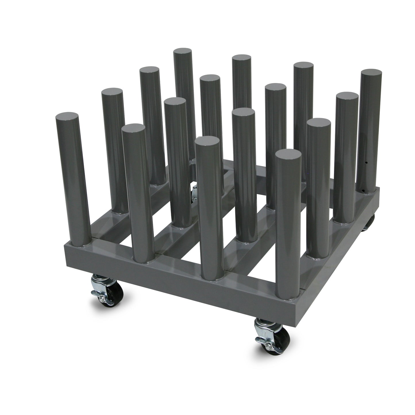 Rolling Floor Rack for Vinyl Roll Storage - Super Heavy Duty - 16 Spindles - 3'' Core