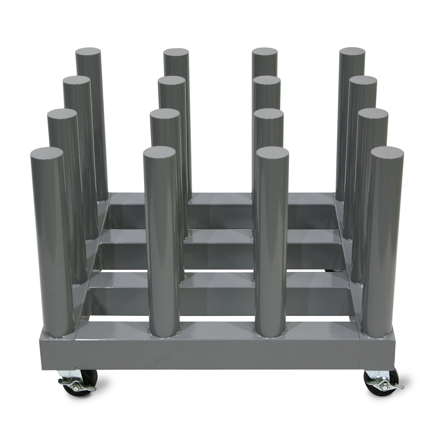 Rolling Floor Rack for Vinyl Roll Storage - Super Heavy Duty - 16 Spindles - 3'' Core