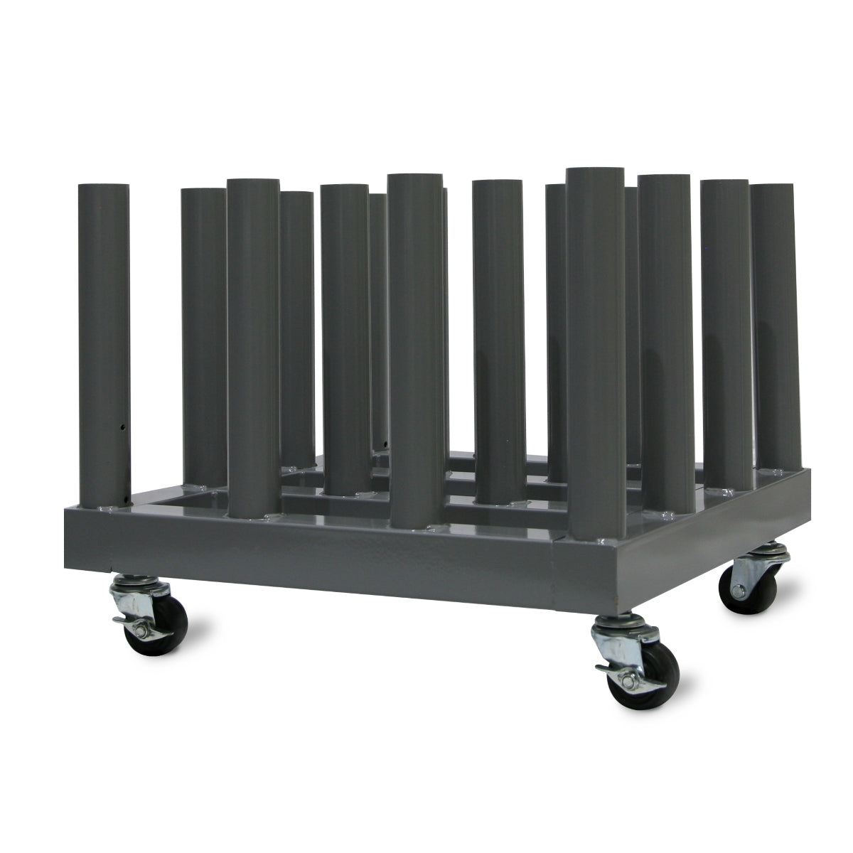Rolling Floor Rack for Vinyl Roll Storage - Super Heavy Duty - 16 Spindles - 3'' Core