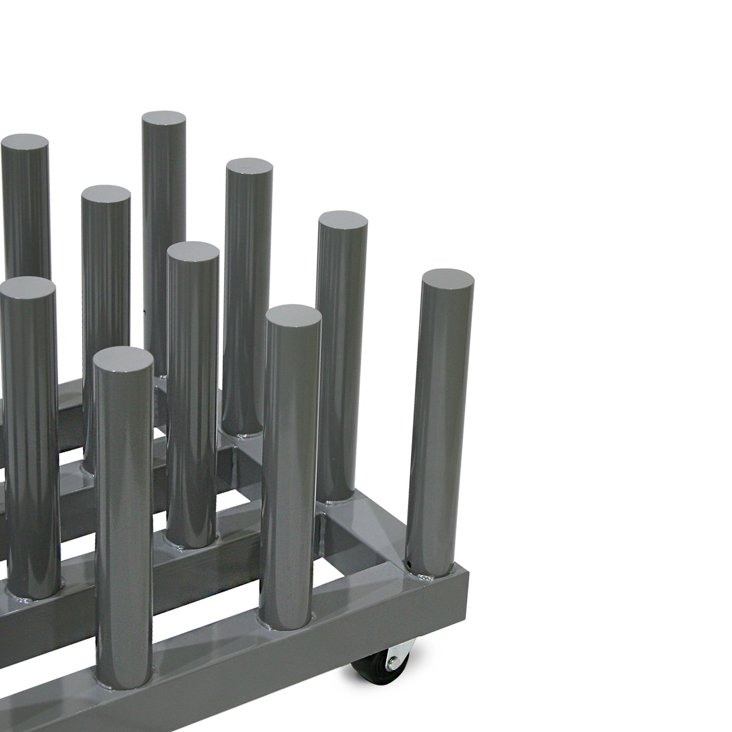 Rolling Floor Rack for Vinyl Roll Storage - Super Heavy Duty - 16 Spindles - 3'' Core