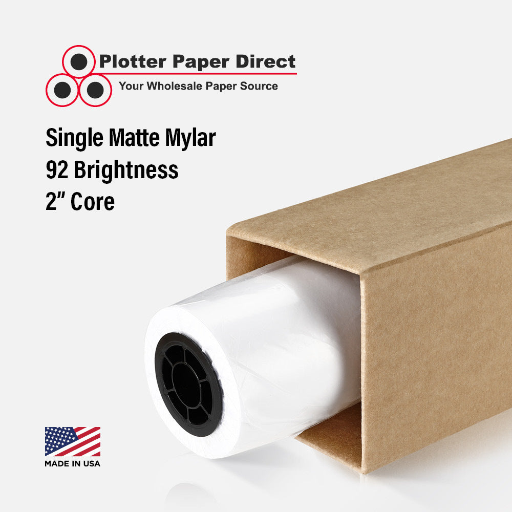 (1) 24'' x 120' Roll - Single Matte Mylar - 2'' Core