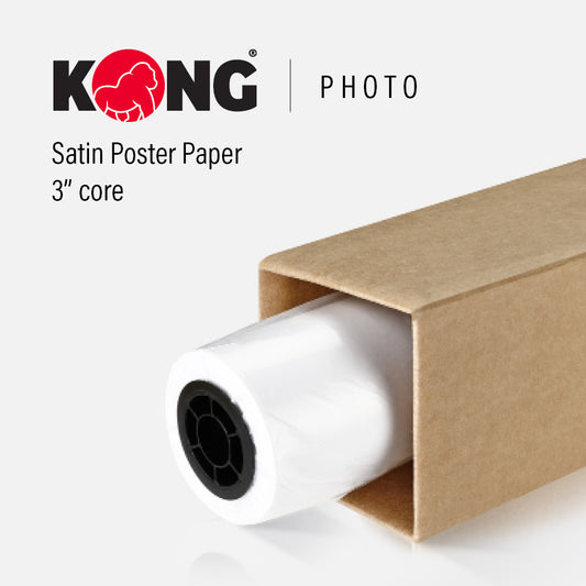 (1) 24'' x 200' Roll - Satin Poster Paper - 3'' core with 2'' Core adapter