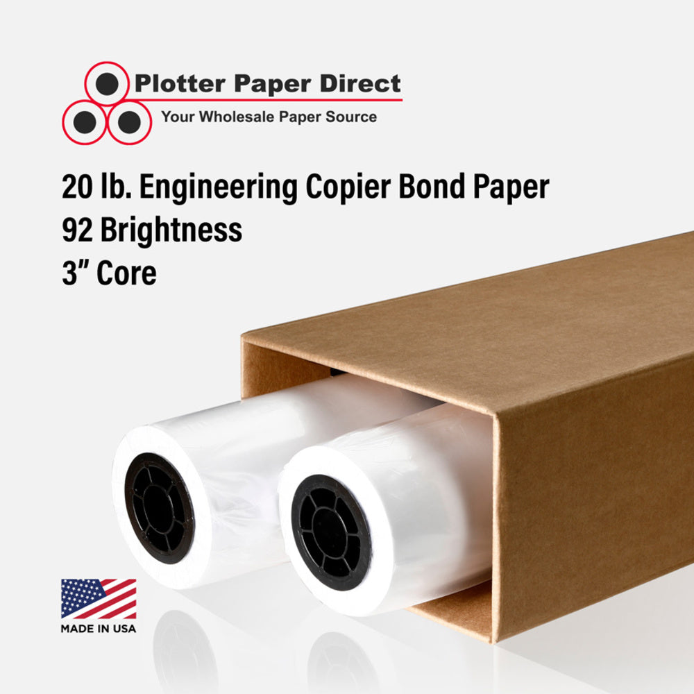 (2) 22'' x 500' Rolls - 20# Engineering Bond - 3'' Core