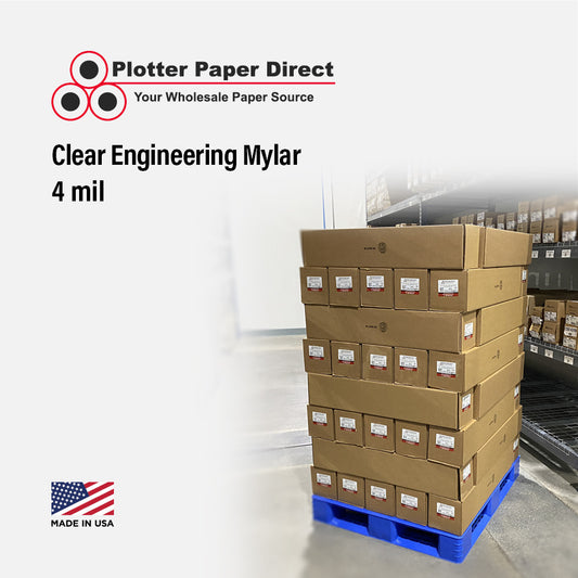 30''x 150' Roll - 4 MIL Clear Engineering Mylar (Pallet of 120)