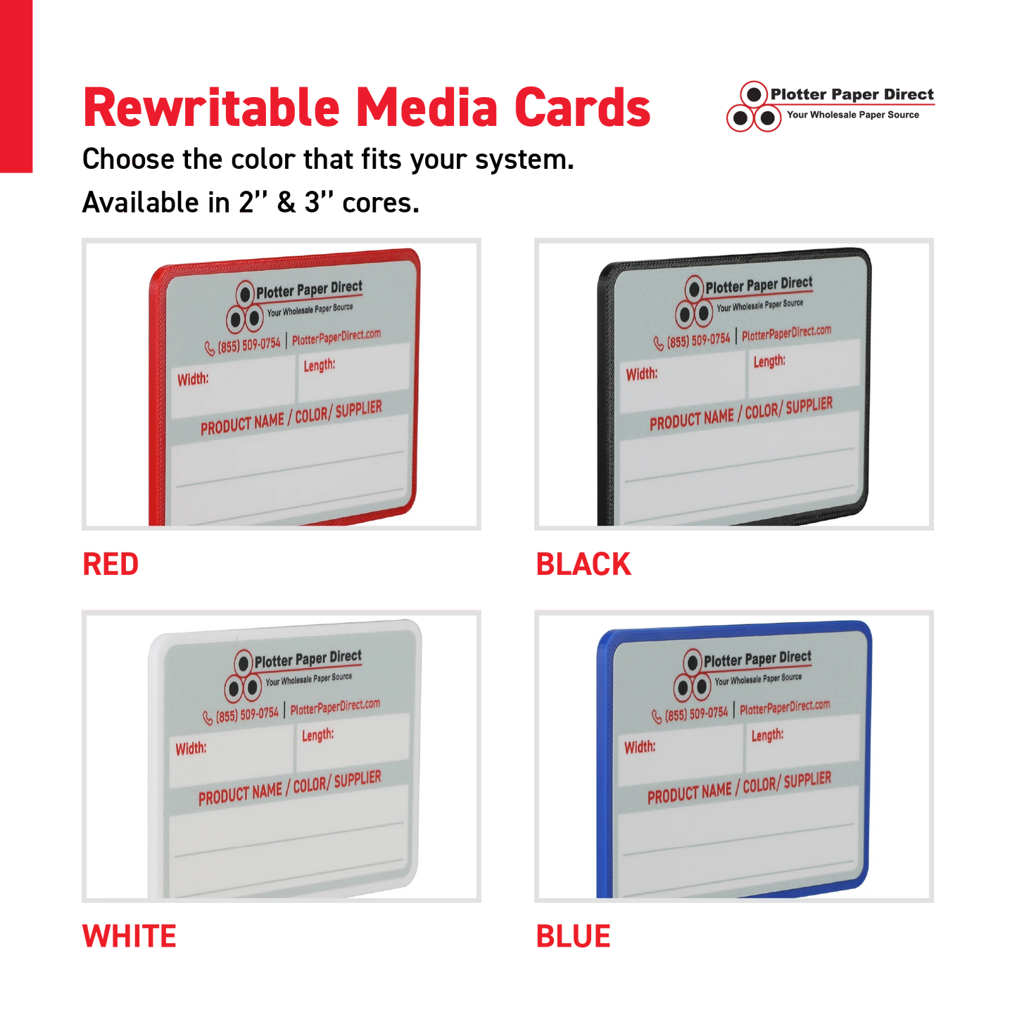 Blue Magnetic MediaCards Organizer, Store up to 10 MediaCards for 2" Core