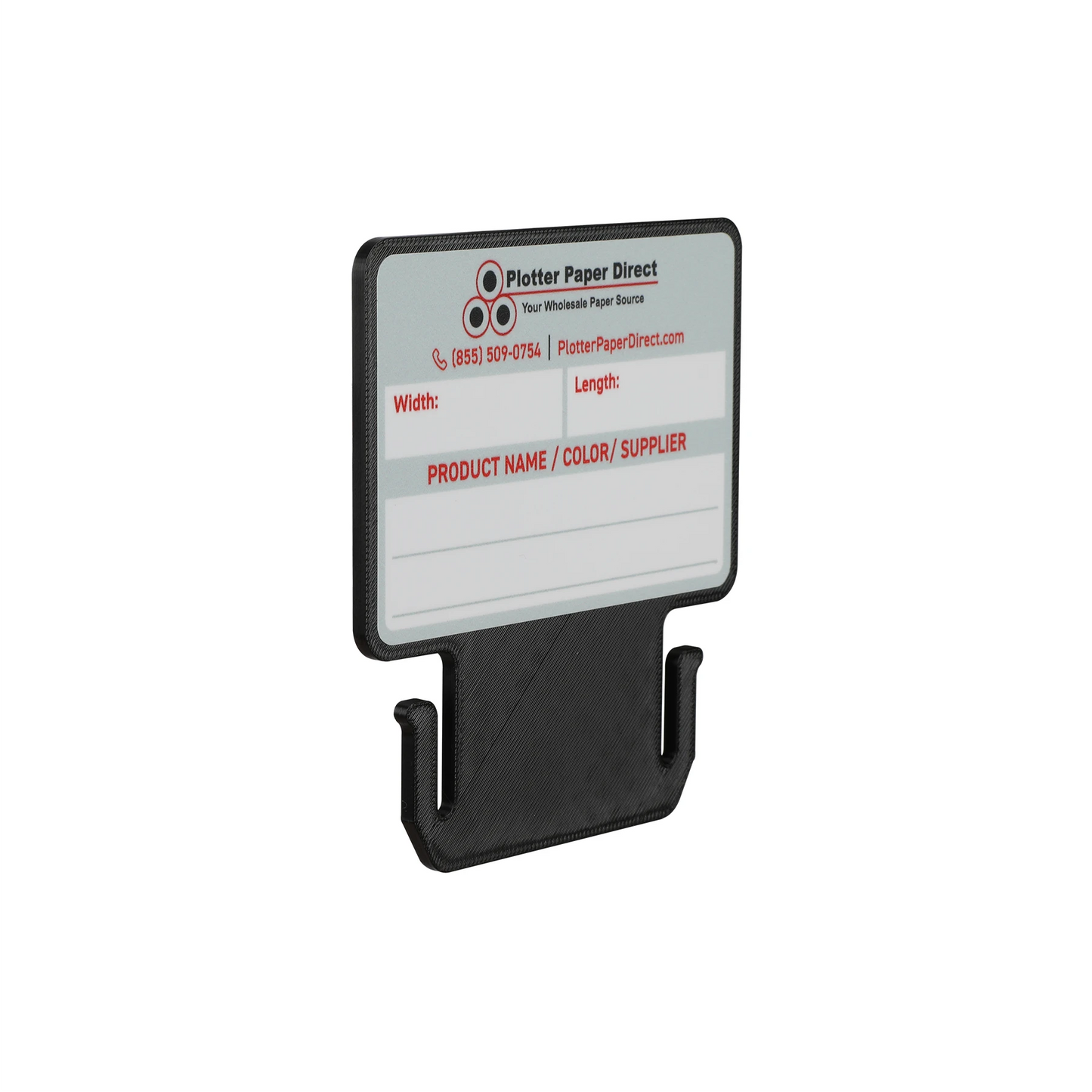 Black MediaCards for Vinyl Roll Storage – Writable Labeling Cards for 3" Core Rolls – Double-Sided Design with Fields for Product & Order Info
