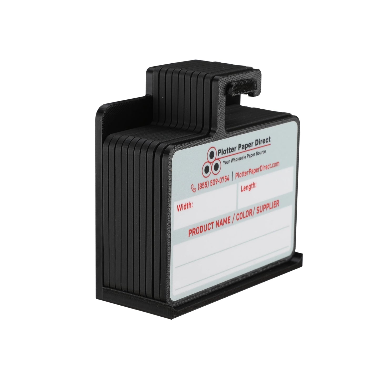 Kit of 10 Black Rewritable MediaCards Hooks + Black Magnetic Wall Organizer – Dry-Erase Labeling Kit for Vinyl Roll Storage in Print & Sign Shops