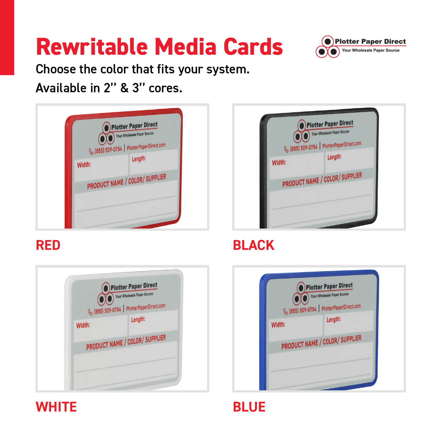 Blue Magnetic MediaCards Organizer, Store up to 10 MediaCards for 3" Core