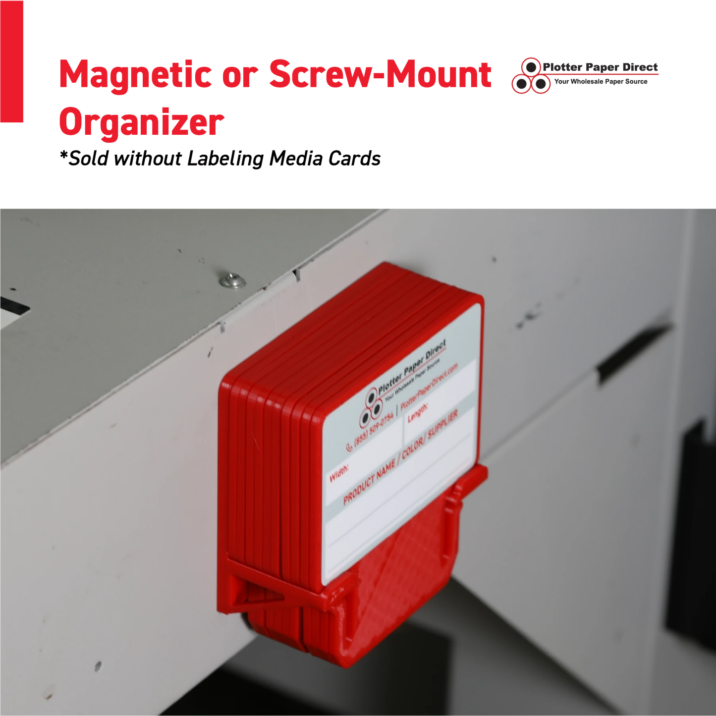 Black Magnetic MediaCards Organizer, Store up to 10 MediaCards for 3" Core