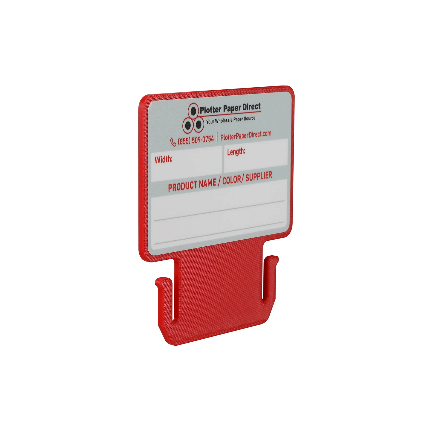 Red MediaCards for Vinyl Roll Storage – Writable Labeling Cards for 3" Core Rolls – Double-Sided Design with Fields for Product & Order Info