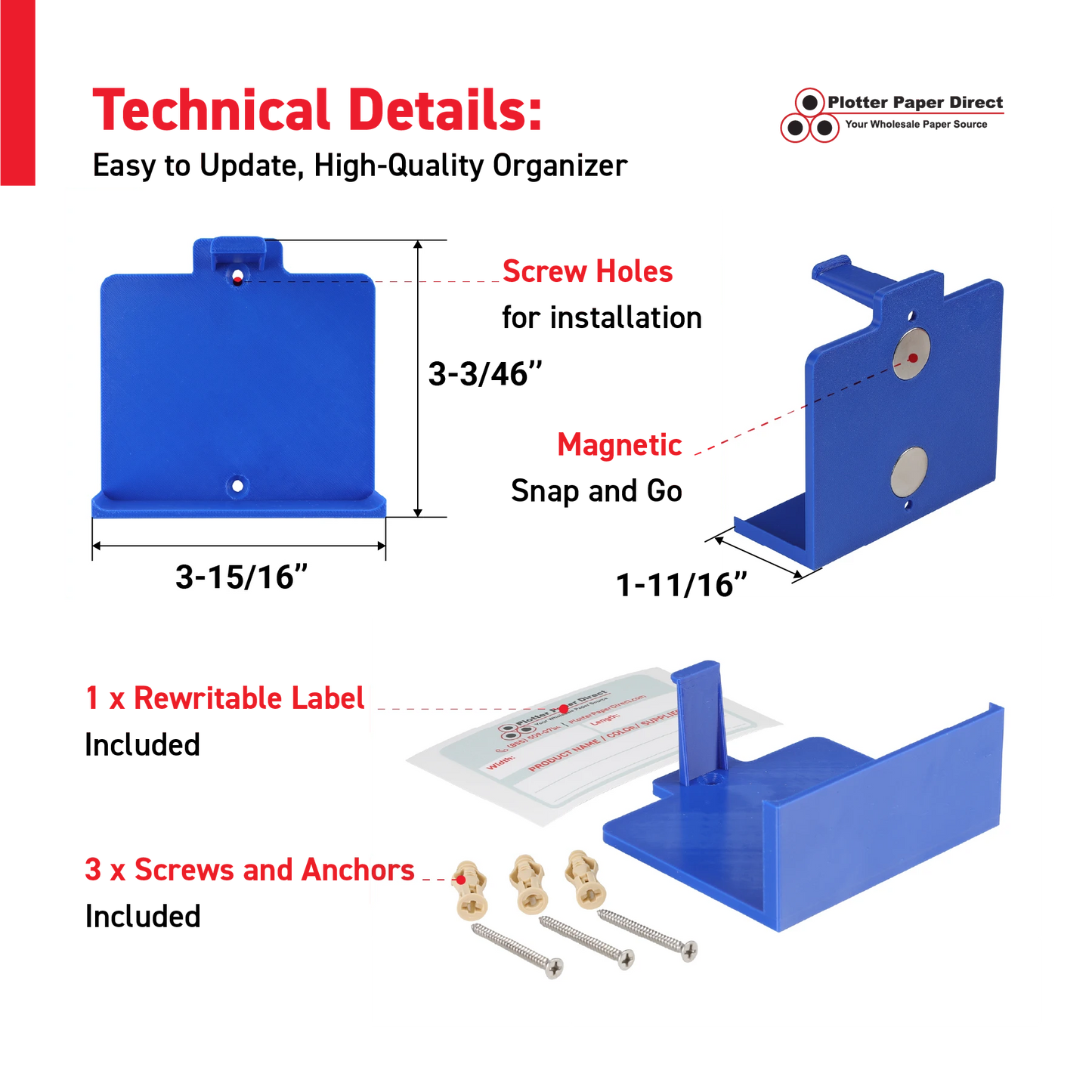Blue MediaCards Hook Organizer, Store up to 10 MediaCards