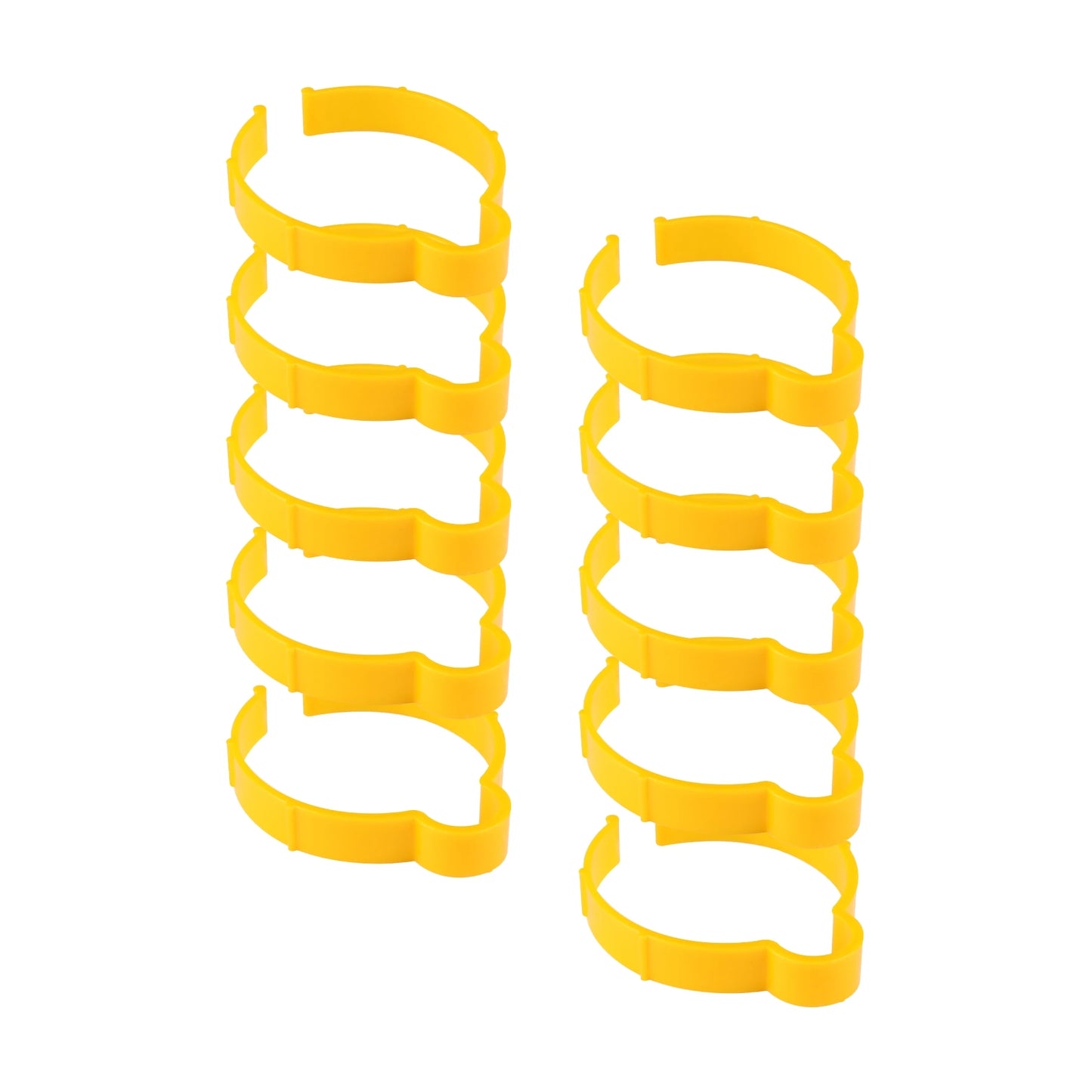 Kit Of 10 Yellow Vinyl Roll Retaining Clips, Quick-Release Plastic Media Holders, No Tape, No Damage, Fits 3" Core, Secures Up to 5" Diameter Rolls