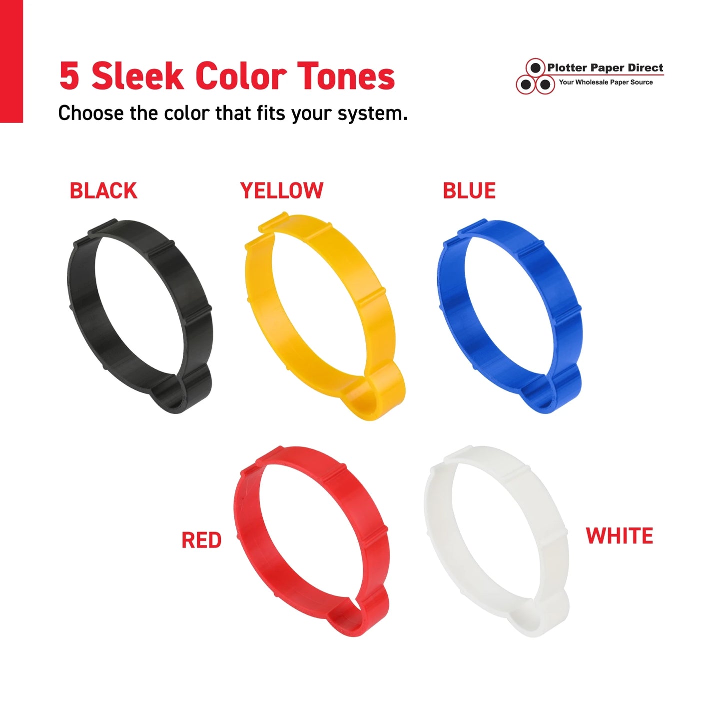 Kit Of 10 Blue Vinyl Roll Retaining Clips, Quick-Release Plastic Media Holders, No Tape, No Damage, Fits 3" Core, Secures Up to 5" Diameter Rolls