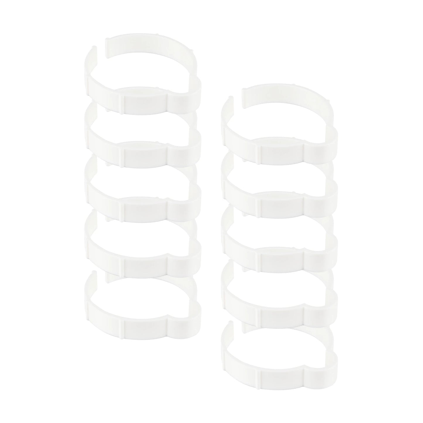 Kit Of 10 White Vinyl Roll Retaining Clips, Quick-Release Plastic Media Holders, No Tape, No Damage, Fits 3" Core, Secures Up to 5" Diameter Rolls