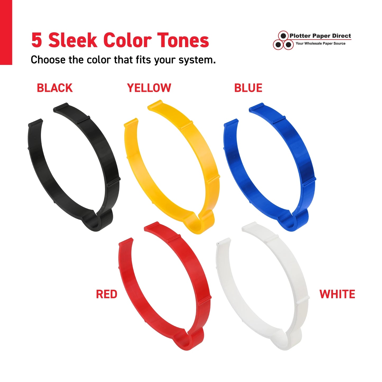 Blue Vinyl Roll Retaining Clips, Quick-Release Plastic Media Holders, No Tape, No Damage, Fits 4" Core, Secures Up to 6" Diameter Rolls
