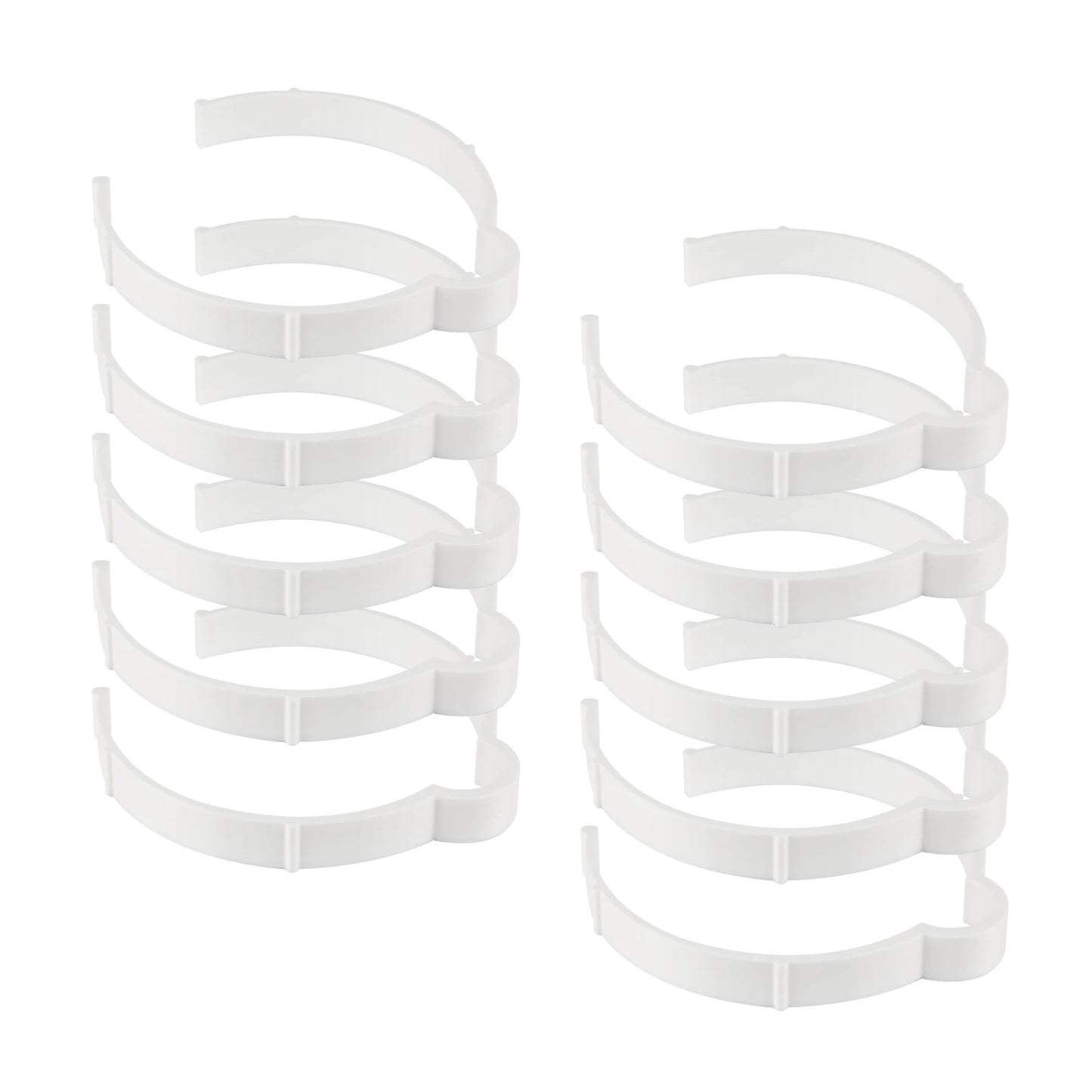 Kit Of 10 White Vinyl Roll Retaining Clips, Quick-Release Plastic Media Holders, No Tape, No Damage, Fits 4" Core, Secures Up to 6" Diameter Rolls