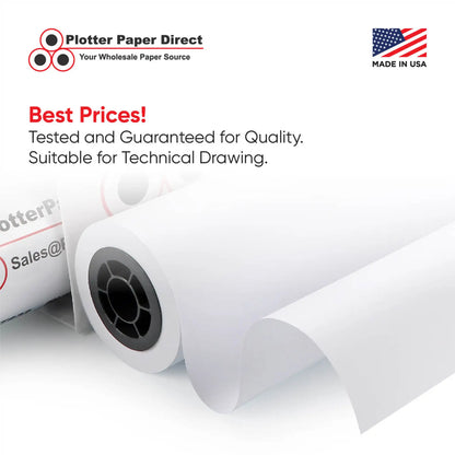 (2) 24'' x 300' Rolls - 20# Plotter Paper - 2'' Core
