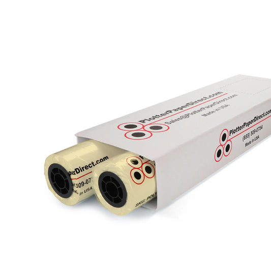 24'' x 150' Rolls - 20 lb Yellow Tinted/Colored Bond Plotter Paper on 2'' Core (Pack of 2)
