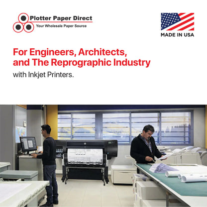 (2) 24'' x 300' Rolls - 24# Plotter Paper - 2'' Core