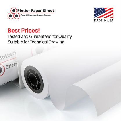 (4) 24'' x 150' Rolls - 24# Coated Bond - 2'' Core