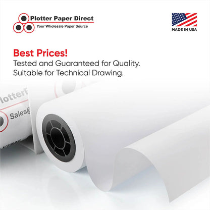 (4) 36'' x 150' Rolls - 24# Coated Bond - 2'' Core