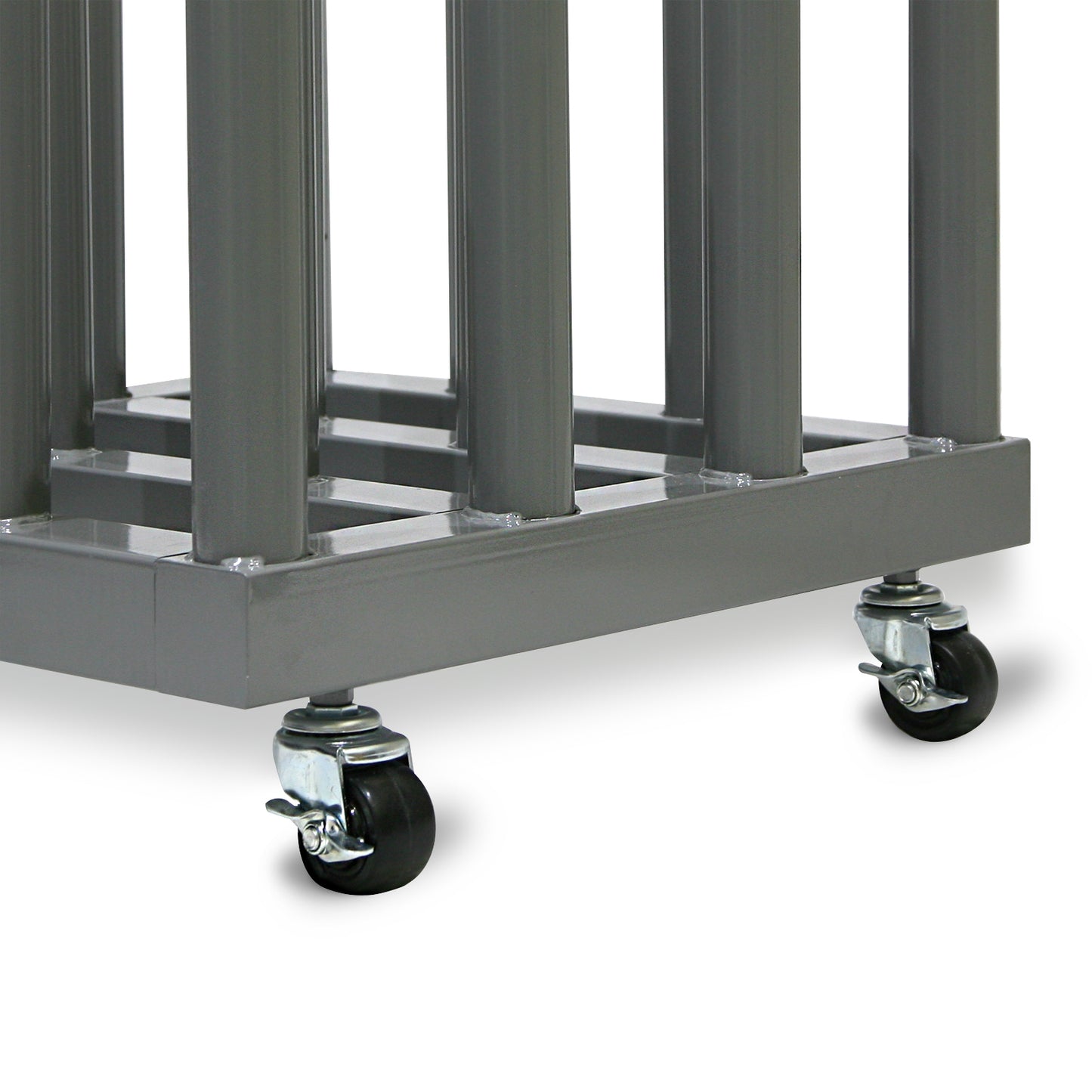 Rolling Floor Rack for Vinyl Roll Storage - Super Heavy Duty - 16 Spindles - 3'' Core