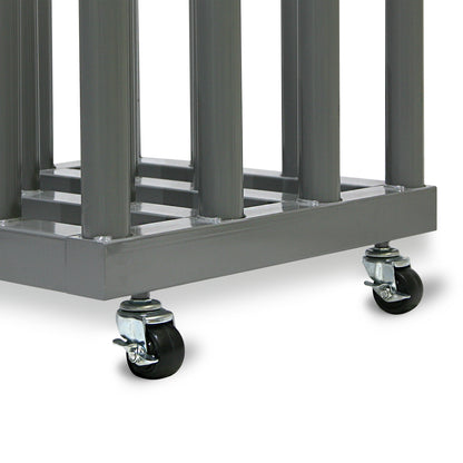 Rolling Floor Rack for Vinyl Roll Storage - Super Heavy Duty - 16 Spindles - 3'' Core