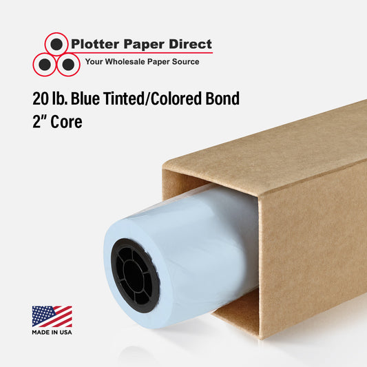 (1) 36'' x 150' Roll - 20# Blue Tinted/Colored Bond - 2'' Core
