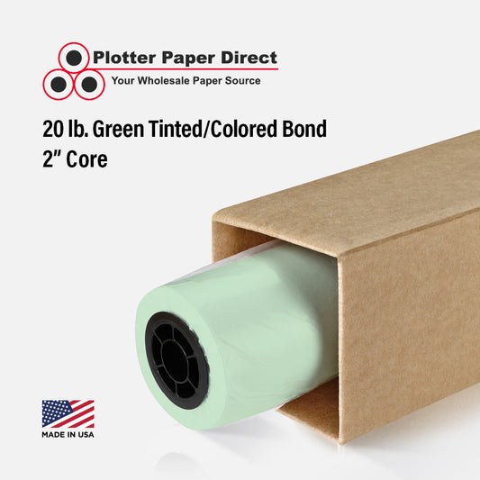(1) 36'' x 150' Roll - 20# Green Tinted/Colored Bond - 2'' Core