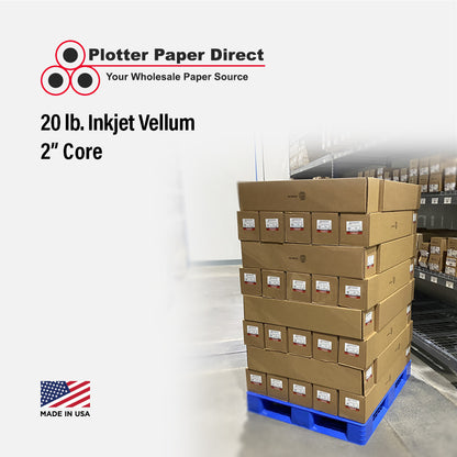 24'' x 150' Roll - 20# Inkjet Vellum - 2'' Core (Pallet of 120)