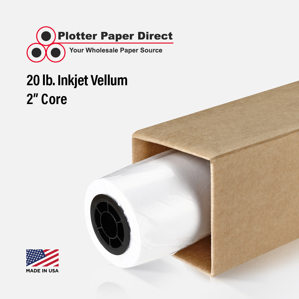 (1) 36'' x 150' Roll - 20# Inkjet Vellum - 2'' Core