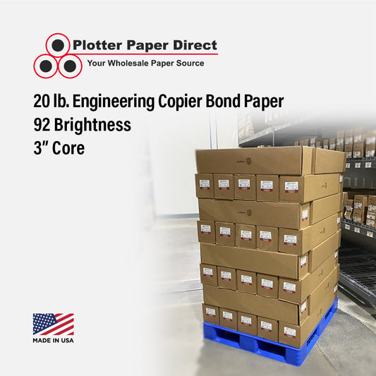 12'' x 500' Rolls - 20# Engineering Bond - 3'' Core (Pallet of 42)