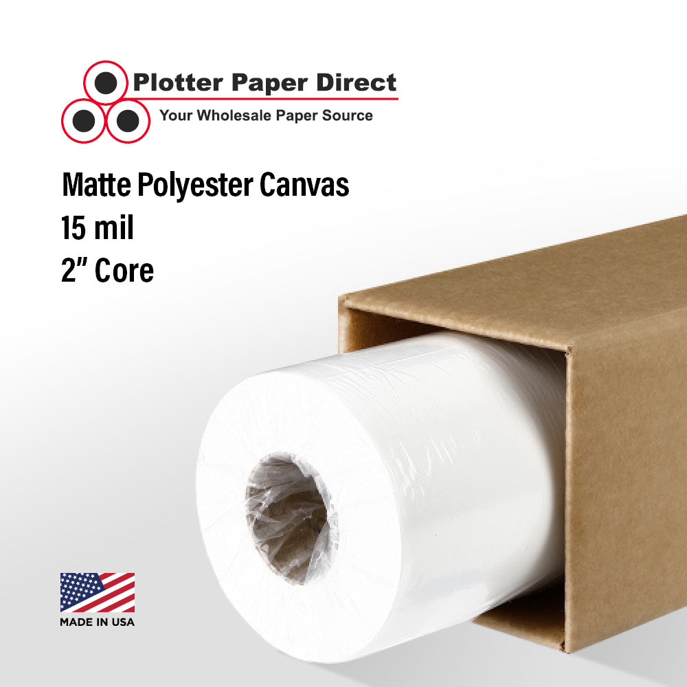 (1) 17'' x 40' Roll - Matte Polyester Canvas - 2'' Core