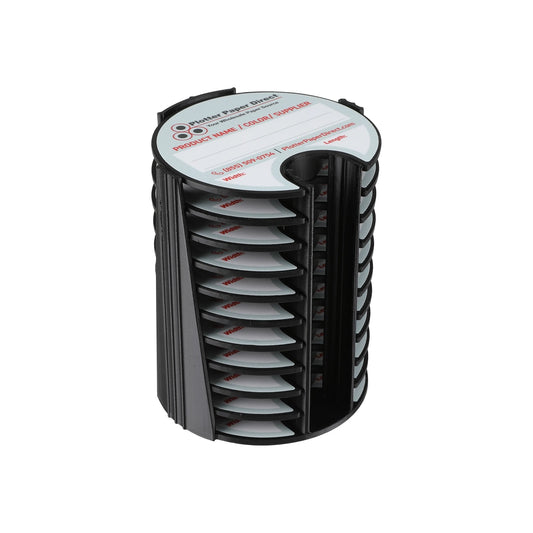Kit of 10 Rewritable Black Lids for 2" Core Media Rolls + 1 Black Bench Organizer for 2" & 3" Cores – Durable Storage & Organization for Print Shops and Studios