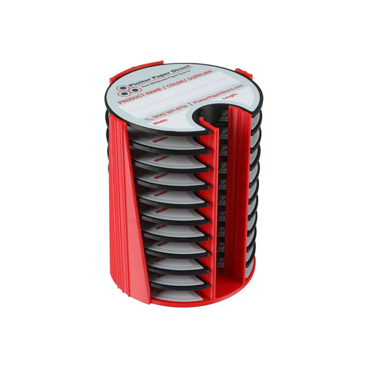 Kit of 10 Rewritable Black Lids for 2" Core Media Rolls + 1 Red Bench Organizer for 2" & 3" Cores – Durable Storage & Organization for Print Shops and Studios