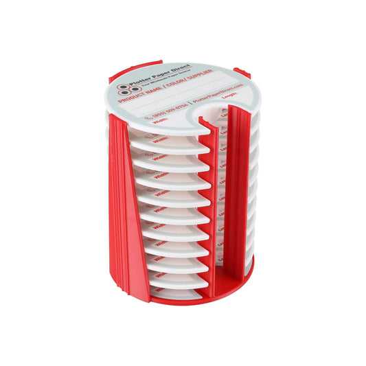Kit of 10 Rewritable White Lids for 2" Core Media Rolls + 1 Red Bench Organizer for 2" & 3" Cores – Durable Storage & Organization for Print Shops and Studios