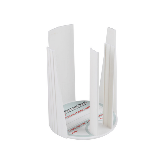 White Bench Organizer for 2" & 3" Core Media Roll Lids – Durable & Space-Saving