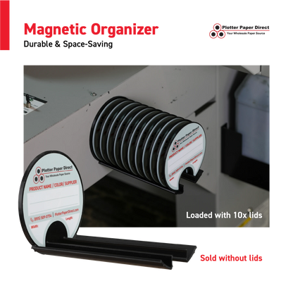 Blue Magnetic Wall Organizer for 2" & 3" Core Media Roll Lids – Space-Saving Storage for Print Shops, Vinyl Roll Accessories, Durable & Easy to Mount