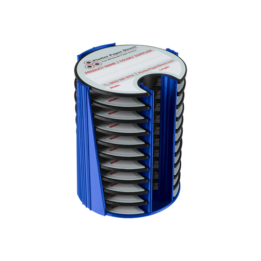 Kit of 10 Rewritable Black Lids for 3" Core Media Rolls + 1 Blue Bench Organizer for 2" & 3" Cores – Durable Storage & Organization for Print Shops and Studios