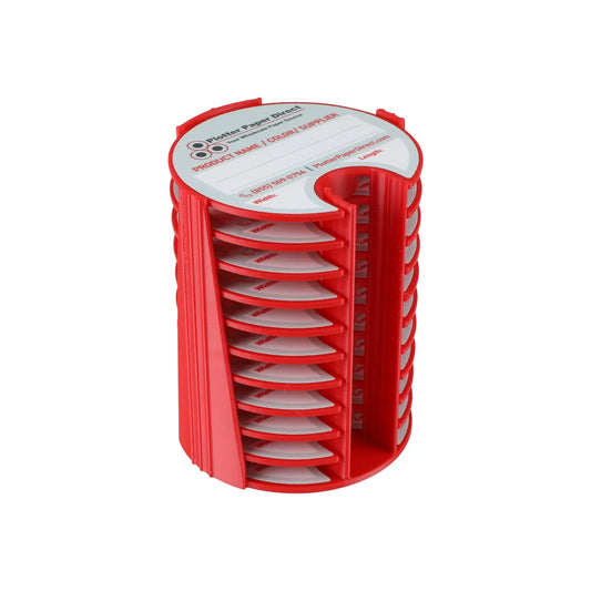 Kit of 10 Rewritable Red Lids for 3" Core Media Rolls + 1 Red Bench Organizer for 2" & 3" Cores – Durable Storage & Organization for Print Shops and Studios